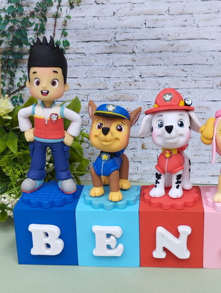 Cubos Decorativos Patrulha Canina Biscuit | Dea Artes e Biscuit