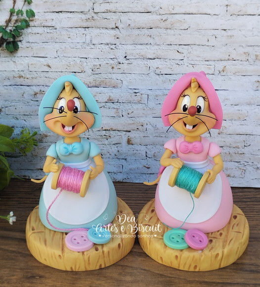 Enfeite de Mesa Biscuit Ratinhos da Cinderela (Unitário)