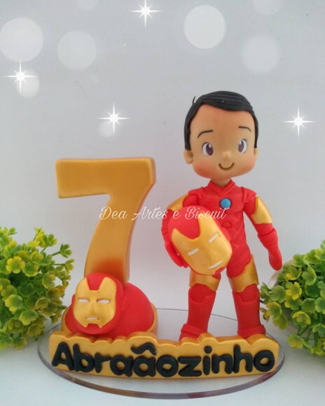 Topo de Bolo Personalizado Homem de Ferro | Dea Artes e Biscuit