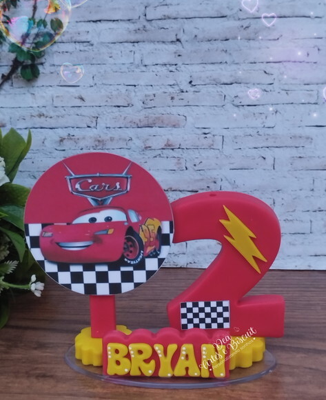 Vela Personalizada em Biscuit - Relâmpago McQueen