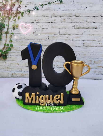 Vela Futebol para Topo de Bolo | Artes e Biscuit