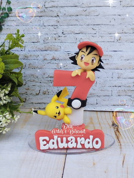 Vela Pokémon Pikachu em Biscuit | Dea Artes e Biscuit