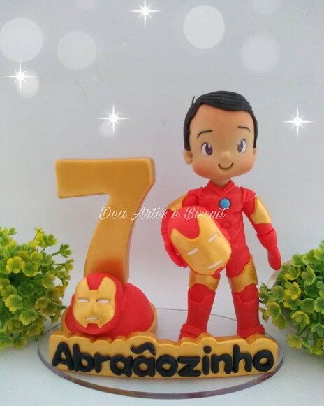 Topo de Bolo Personalizado Homem de Ferro