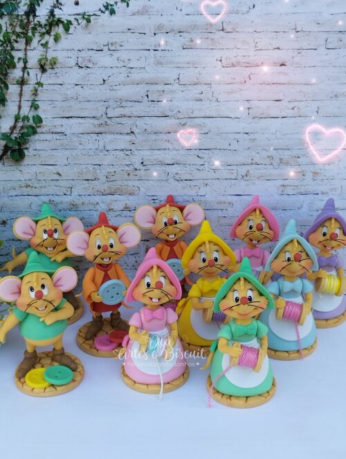 Apliques de Luxo Ratinhos em Biscuit