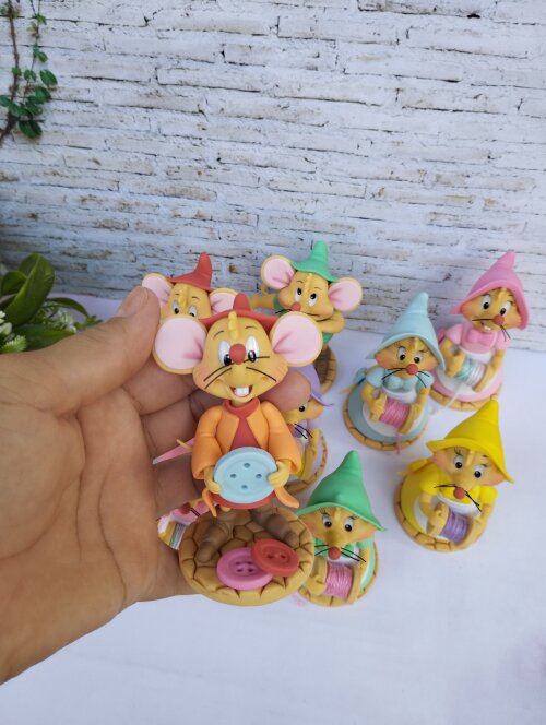 Apliques de Luxo Ratinhos em Biscuit | Dea Artes e Biscuit