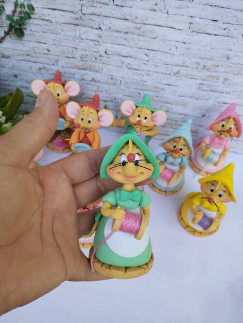 Apliques de Luxo Ratinhos em Biscuit | Dea Artes e Biscuit