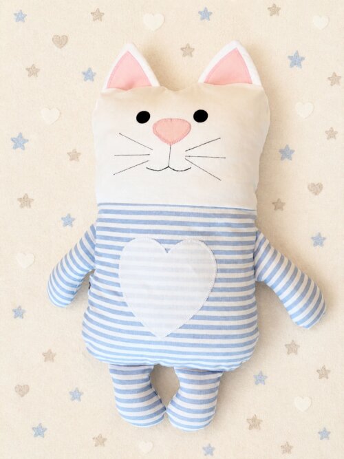 Naninha Gatinho para Bebês e Crianças, travesseiro e almofada em Tecido Tricoline 100% Algodão