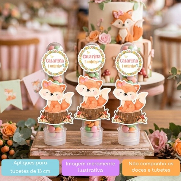 10 Apliques Personalizados Raposinha Lembrancinha Chá de bebê A