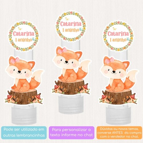10 Apliques Personalizados Raposinha Lembrancinha Chá de bebê A