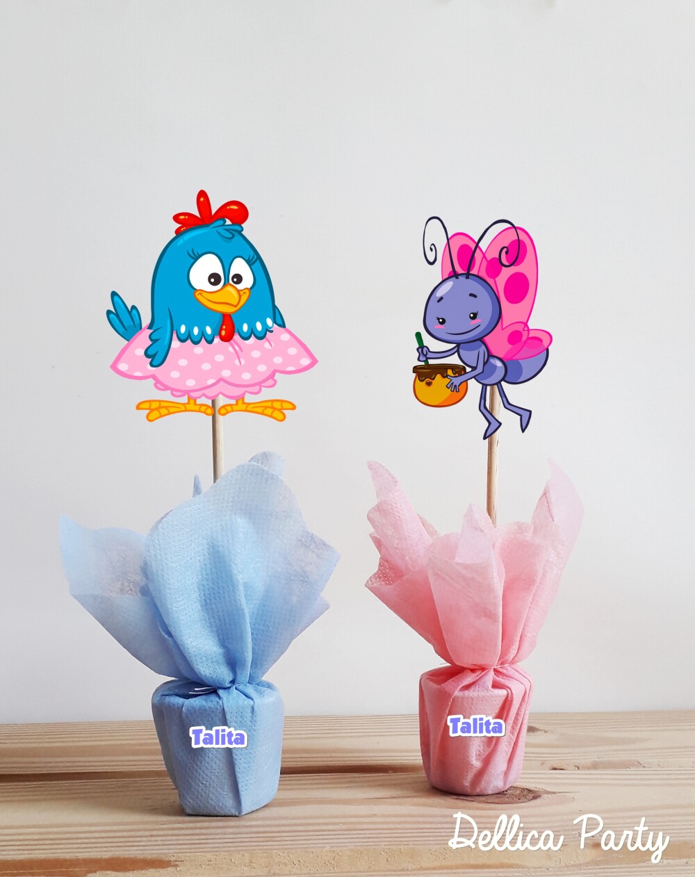 Centro de mesa Galinha Pintadinha Rosa