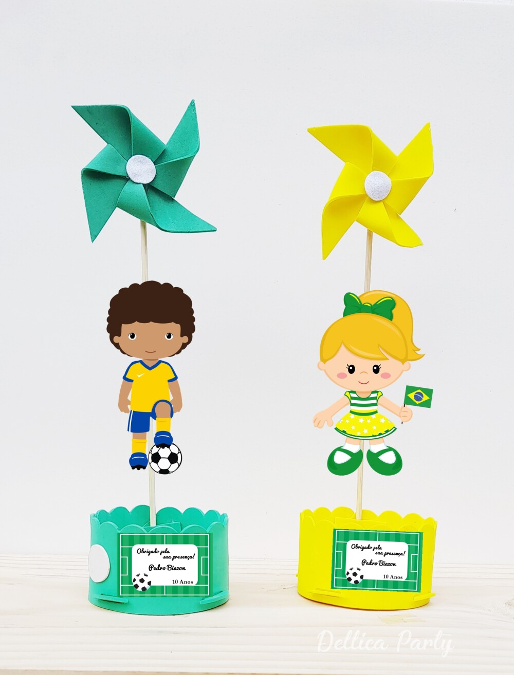 Centro de mesa Futebol Menino e Menina