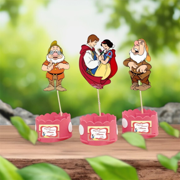 Centro de mesa Branca de Neve e Anões
