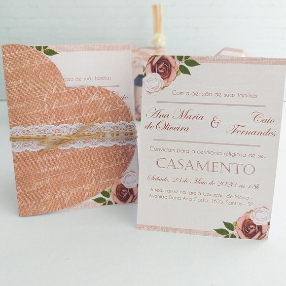 Convite de Casamento Rústico