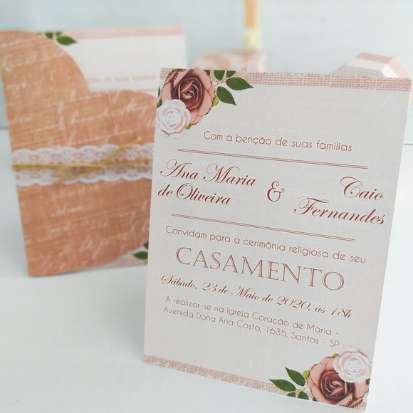 Convite de Casamento Rústico