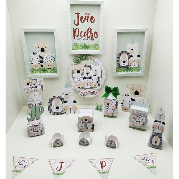 Kit Só Um Bolinho Simples - Safari Minimalista