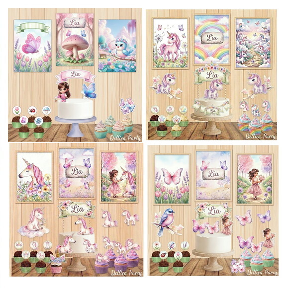 Kits Mesversário Menina 12 Temas Mais Brinde - Impresso