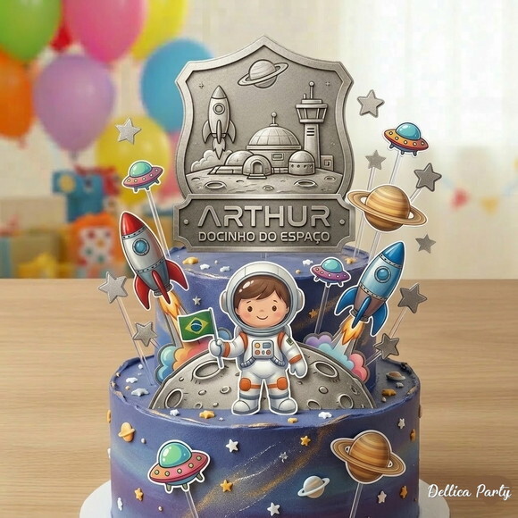 Topo de Bolo Astronauta