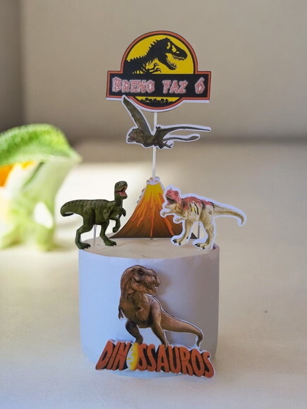 Topo de Bolo Dinossauro