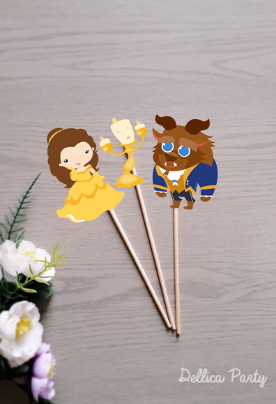 Topper Grande -A Bela e a Fera Cute
