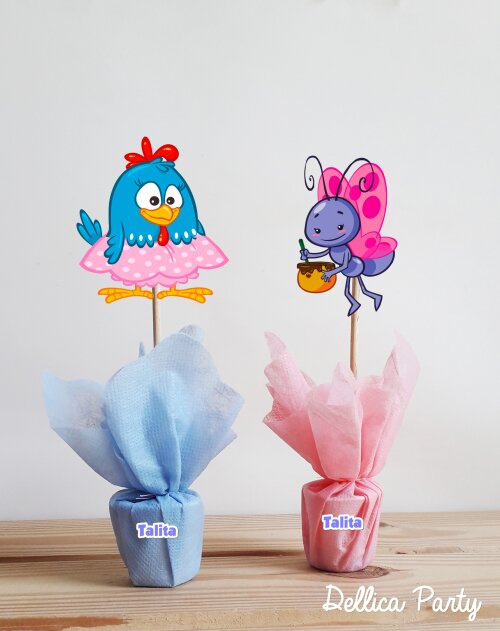 Centro de mesa Galinha Pintadinha Rosa