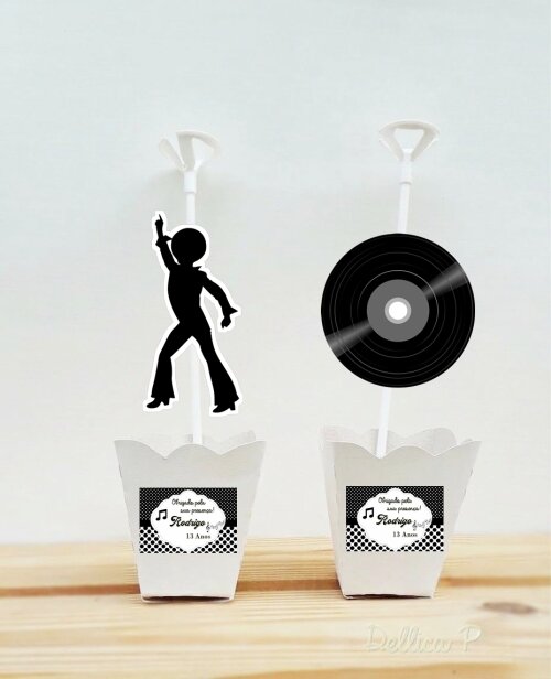Centro de mesa Dance Disco Anos 80