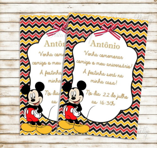 Arte Digital Convite Mickey