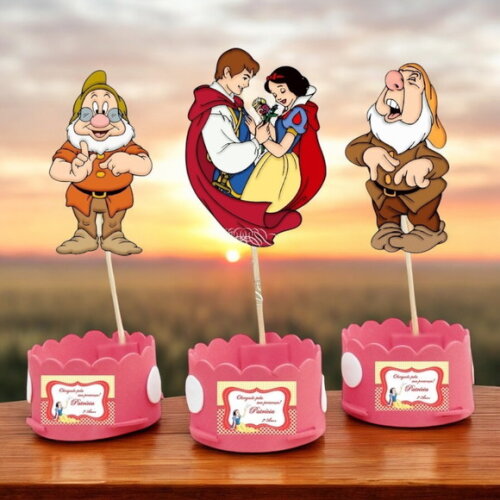 Centro de mesa Branca de Neve e Anões