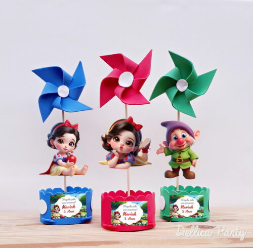 Centro de Mesa Branca de Neve Cute *