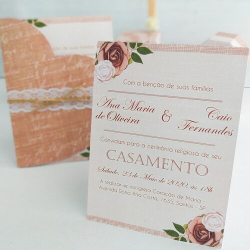 Convite de Casamento Rústico