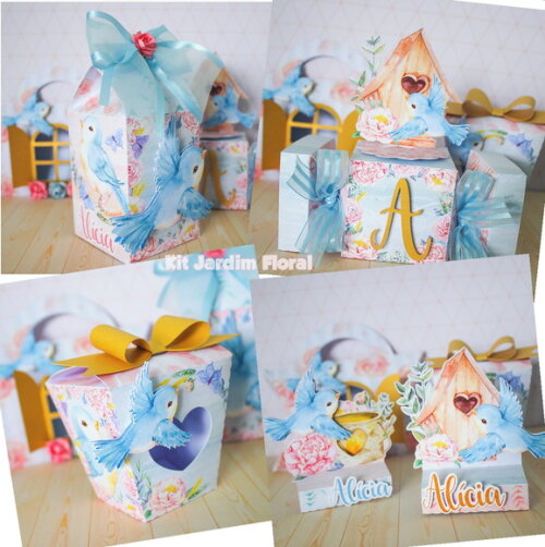 Kit Festa Jardim Floral Azul- 25 Itens