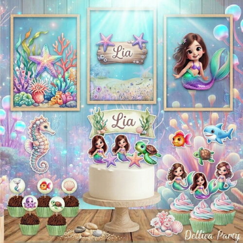 Kit Festa Sereia - Personalizado