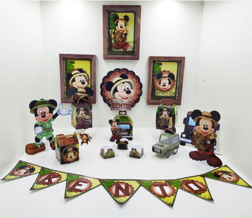 Kit Só Um Bolinho Simples - Mickey Safari
