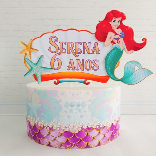 Topo de Bolo Ariel Sereia