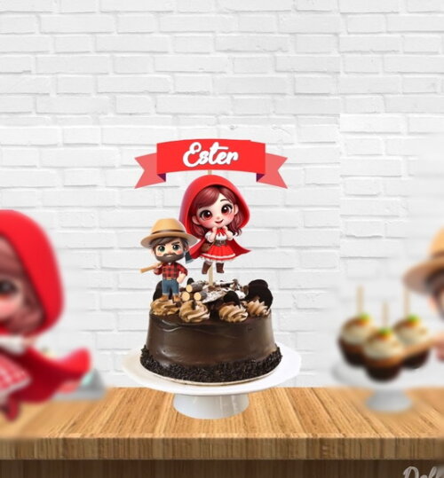 Topo de Bolo Chapeuzinho Vermelho
