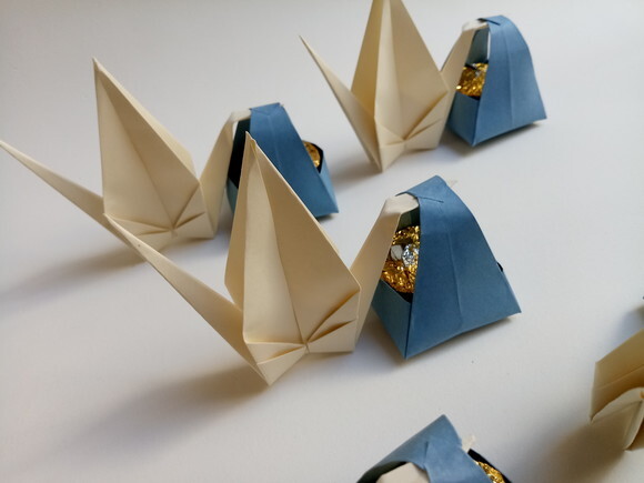 Cegonha Tsuru | Forminha para Doces em Origami