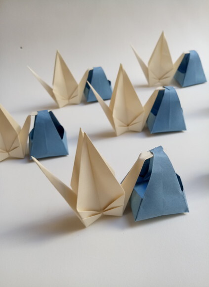 Cegonha Tsuru | Forminha para Doces em Origami