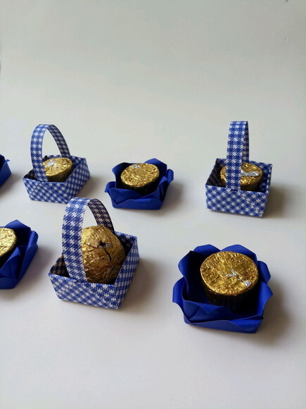Cestinha Lótus Azul | Forminha para Doces em Origami