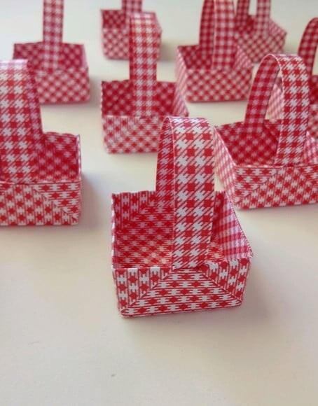 Cestinha Xadrez | Forma para Doces - Cor Vermelho