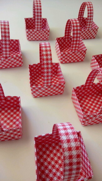 Cestinha Xadrez | Forma para Doces - Cor Vermelho