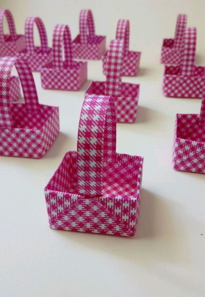 Cestinha Xadrez | Forma para Doces - Cor Vermelho