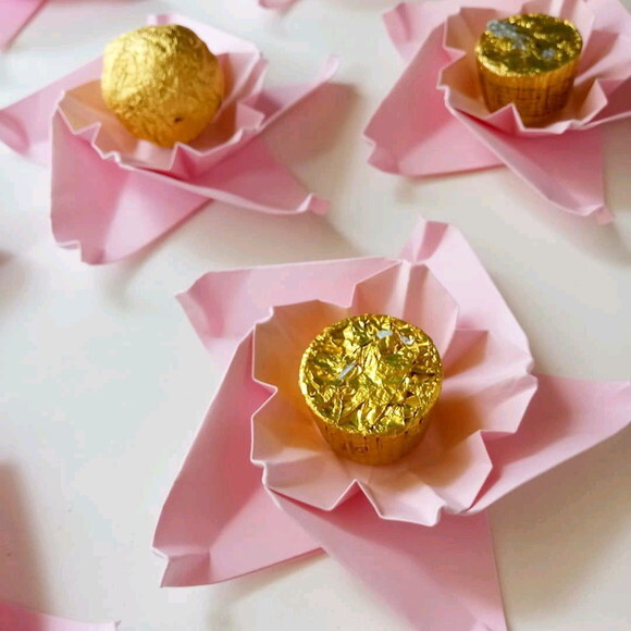 Flor de Cerejeira Base | Forminha para Doces em Origami