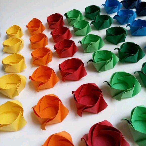 Rosa | Forminha para Doces em Origami