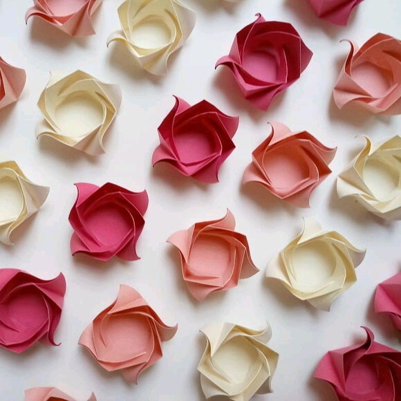 Rosa Quadrado | Forminha para Doces em Origami