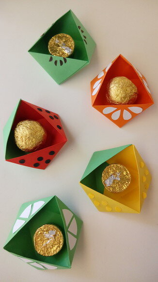 Caixa Frutas Sortidas | Forminha para Doces em Origami