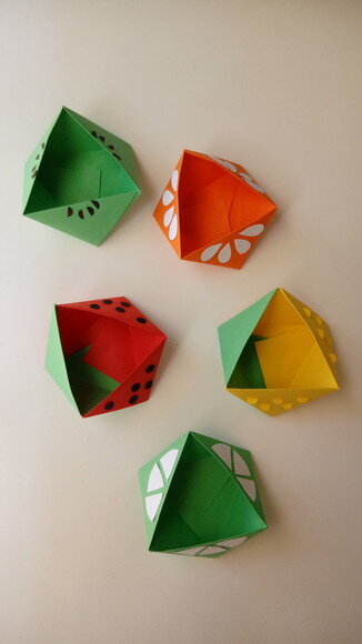 Caixa Frutas Sortidas | Forminha para Doces em Origami
