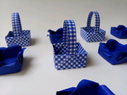 Cestinha Lótus Azul | Forminha para Doces em Origami