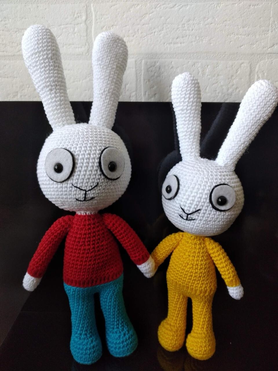 Simon e Gaspar em Amigurumi - 30 e 25 cm