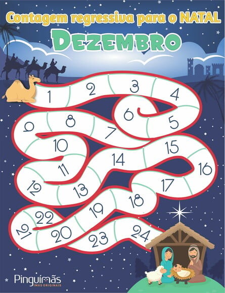 Calendário do Advento - Nascimento de Jesus - em Imã