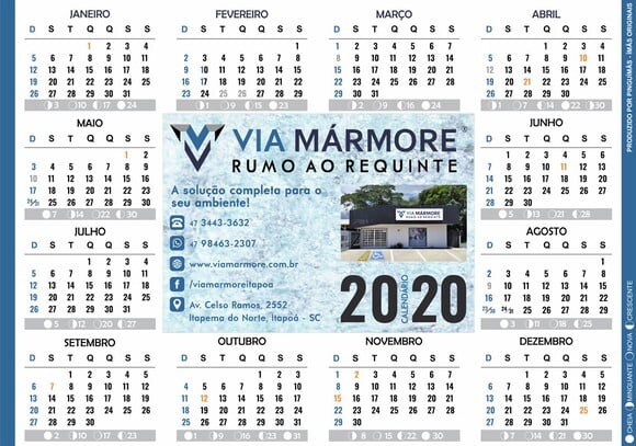 Calendário Personalizado em Manta Magnética A5