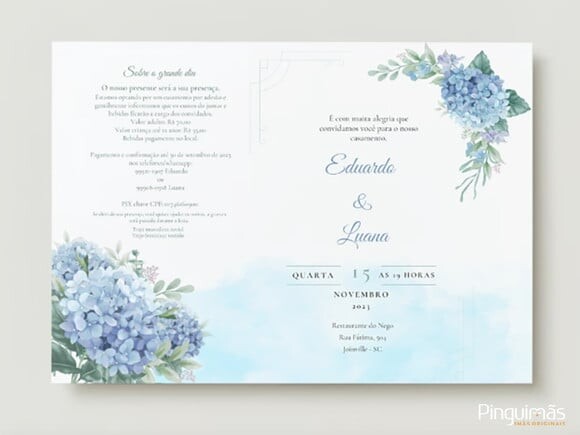Convite de Casamento + Tag + Fita
